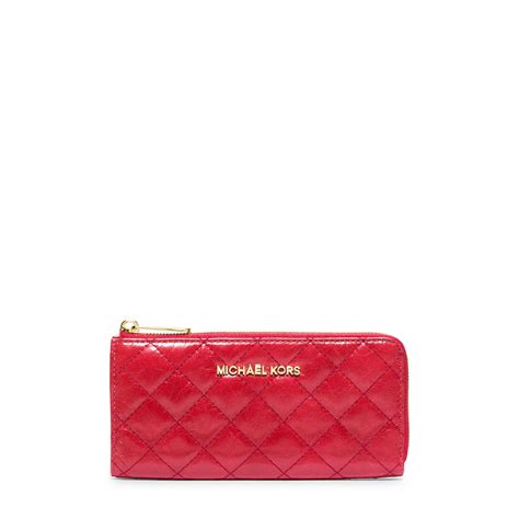 michael kors red quilted wallet